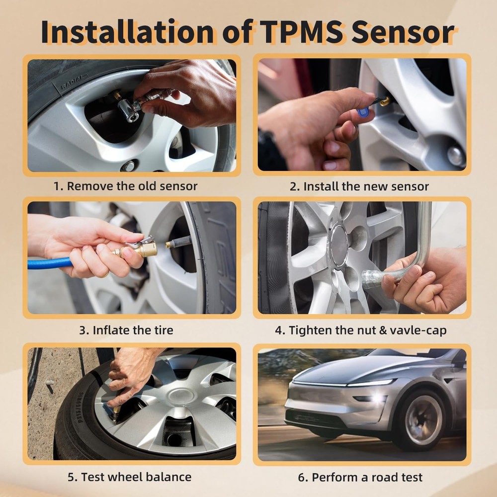 Bluetooth TPMS Sensor for Tesla Model 3, Model Y, Model S, Model X 2020-2025,...