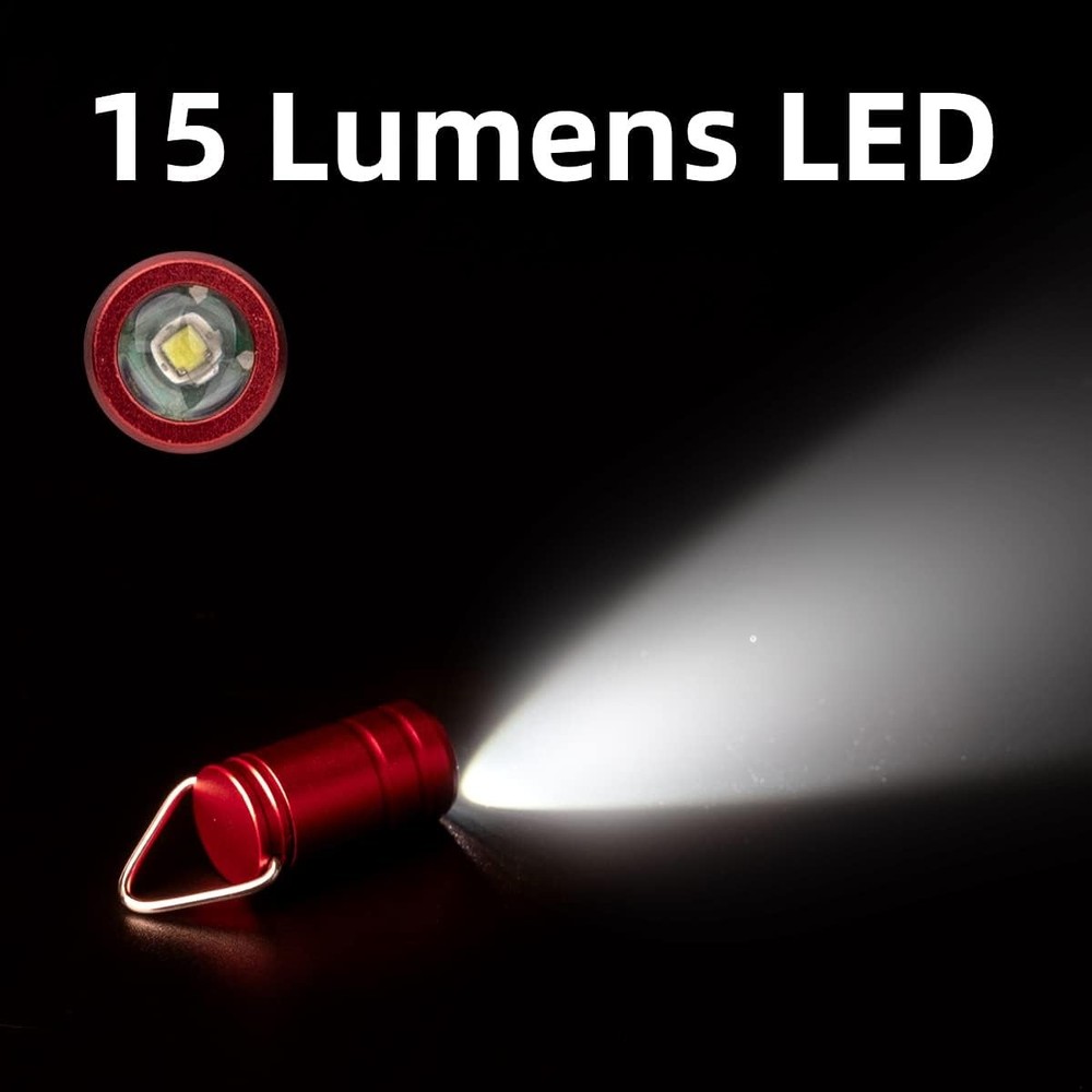 Mini Keychain Flashlight, The Smallest Micro Small Tiny Led Black and Red