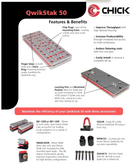 Chick Vise QwikStak 50 Quick Stack Modular Fixture Custom Faceplate
