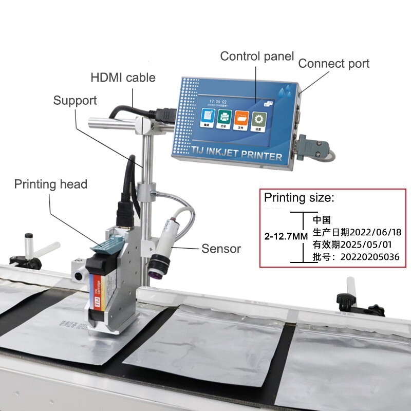 T110 Online Inkjet Date Coding Printer Industrial Assembly Line Coding Machine