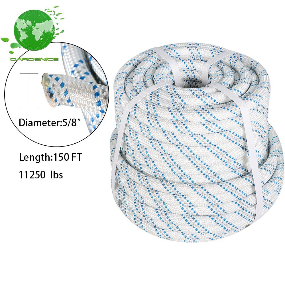 Utility 5/8" x 150' Double Braid Polyester Arborist Bull Rope Tree Rigging Line