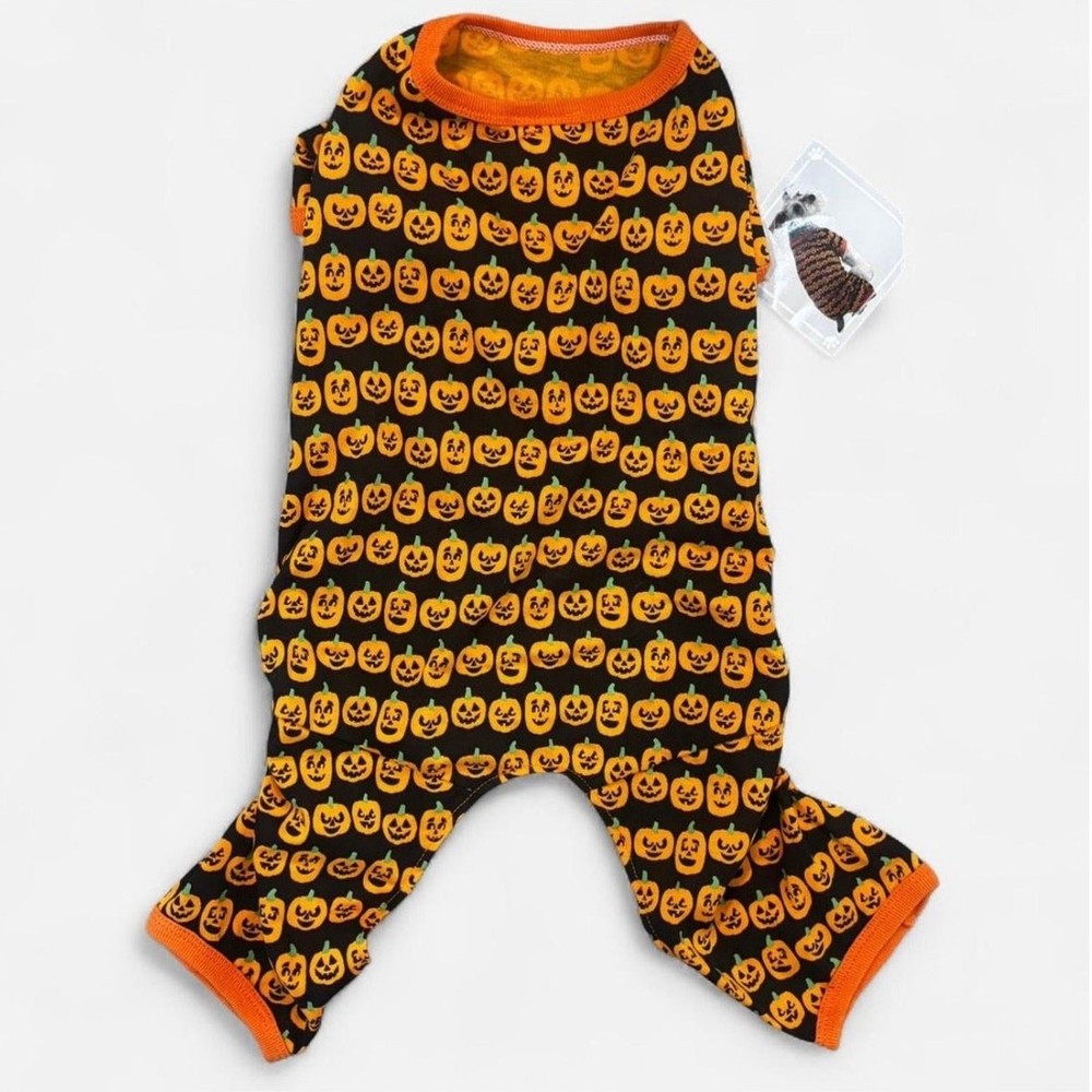 Halloween Pumpkin Dog Sweater Size M