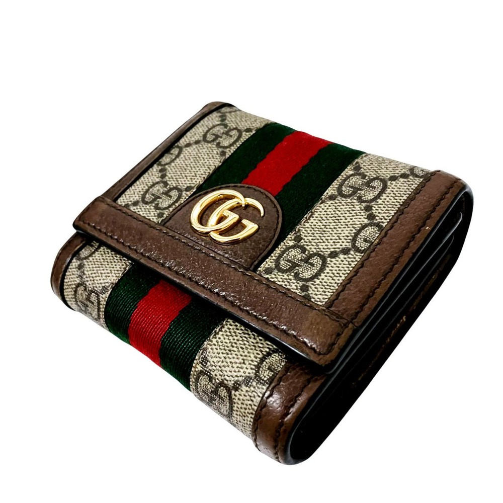 Gucci GG Bifold Wallet Brown authentic compact