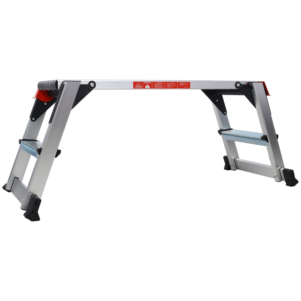 Aluminum Folding Work Bench Ladder Stool 330lbs Non-Slip
