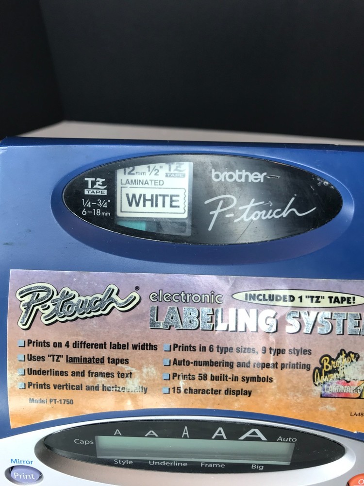 Electronic Brother P-Touch PT-1750 Labeling System Thermal Maker Printer AD-30