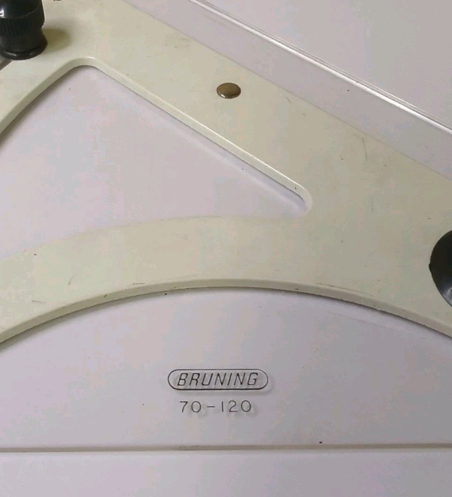 Vintage Bruning Adjustable Drawing Triangle Protractor Drafting 70-120 & 70-125
