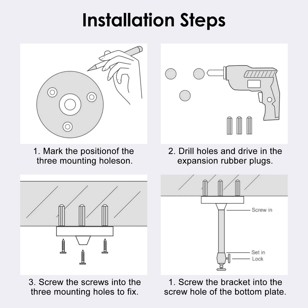 2X 18CM 360° Rotatable Universal Wall Ceiling Mount Stand For Mini Projector DVR