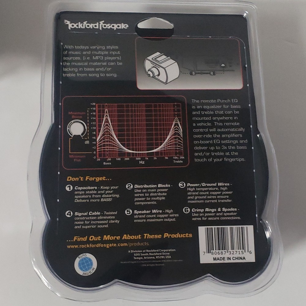 Rockford Fosgate PEQ Punch Equalizer Remote Dash Mount