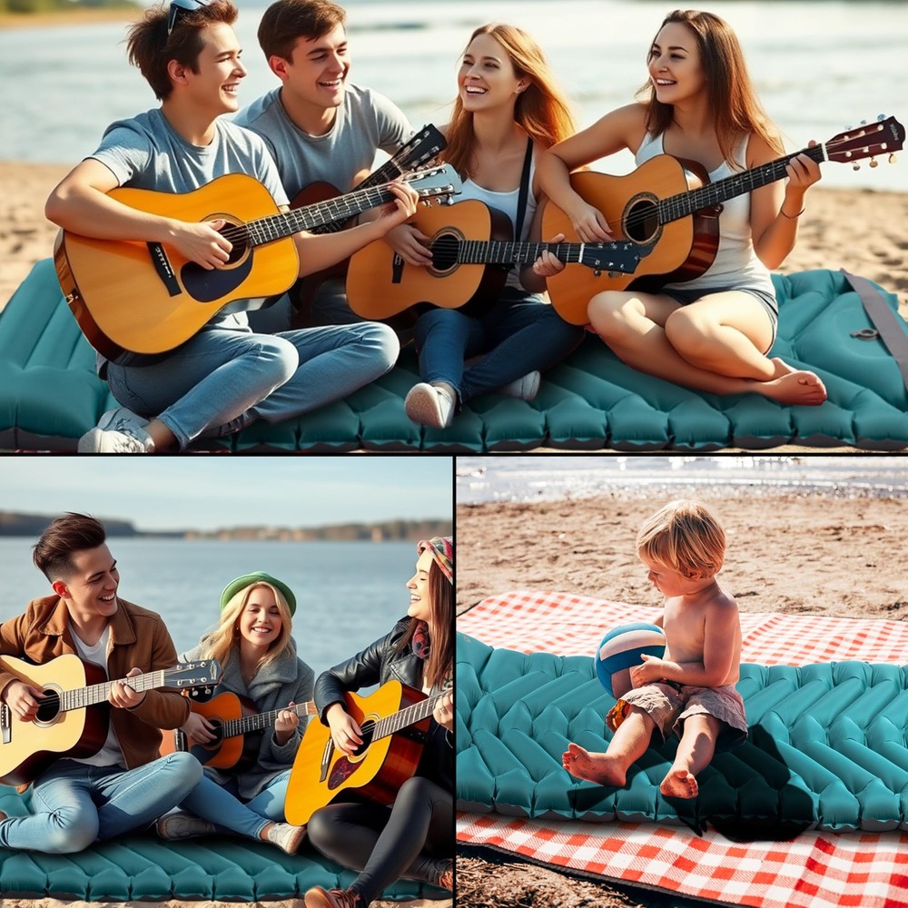 Sleeping Pad with Pillow, Self Inflating Extra-Thick, Ultralight Sleeping Mat...