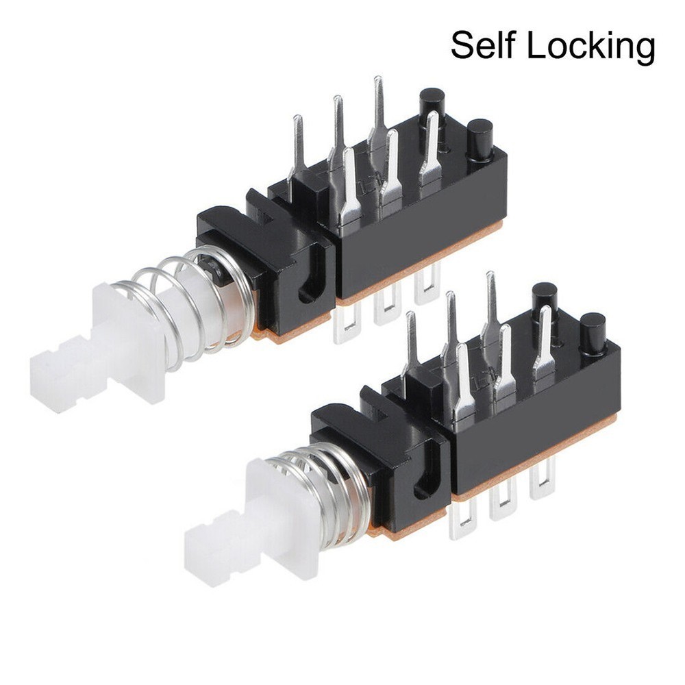 Push Button Switch 1 Position Plastic/Metal Black Self Locking 15 Pack