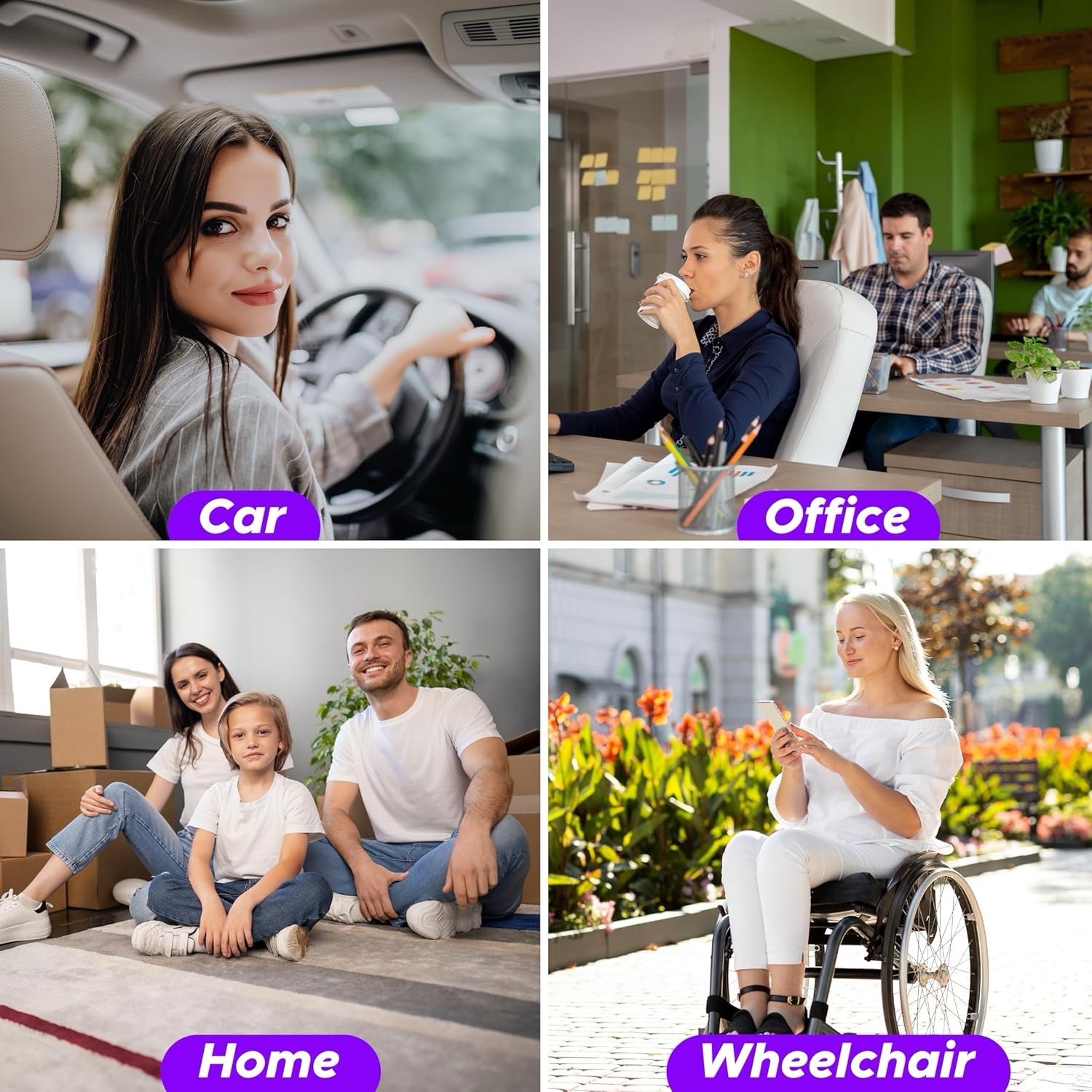 EcoNour Gel Seat Cushion for Long Sitting (Large & Thick) - Pressure Relief