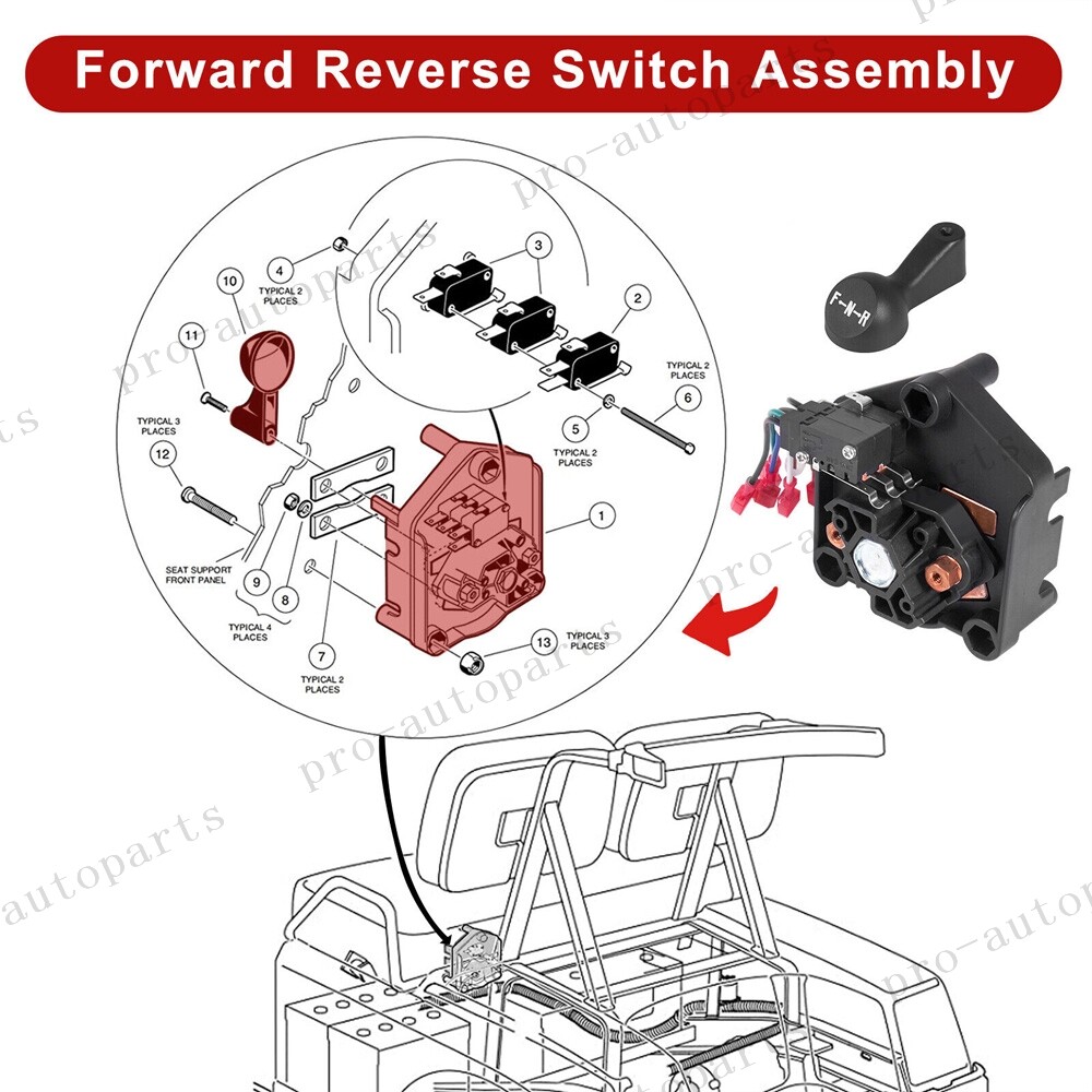 48V Golf Cart Heavy Duty Forward Reverse Switch for Club Car DS 1996+ 101753005