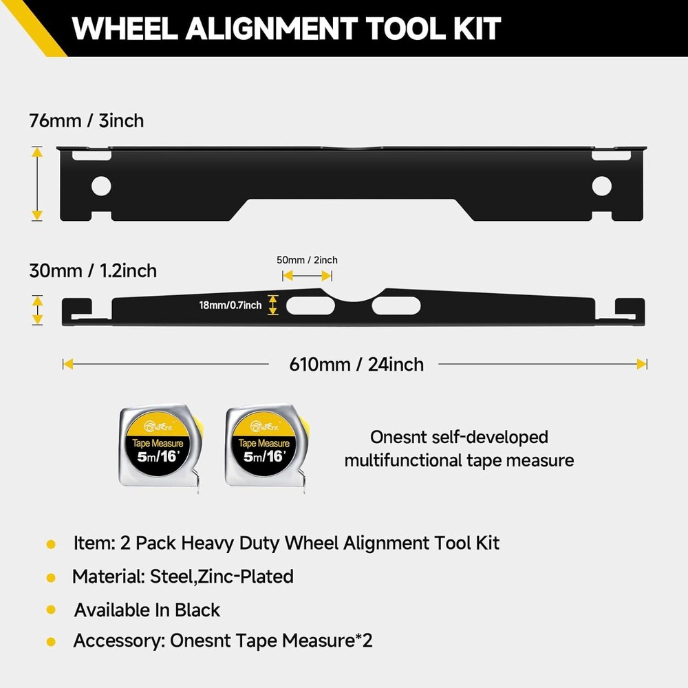 Wheel Alignment Tool Black Toe Alignment Tool Plates for Vehicles Automotive....
