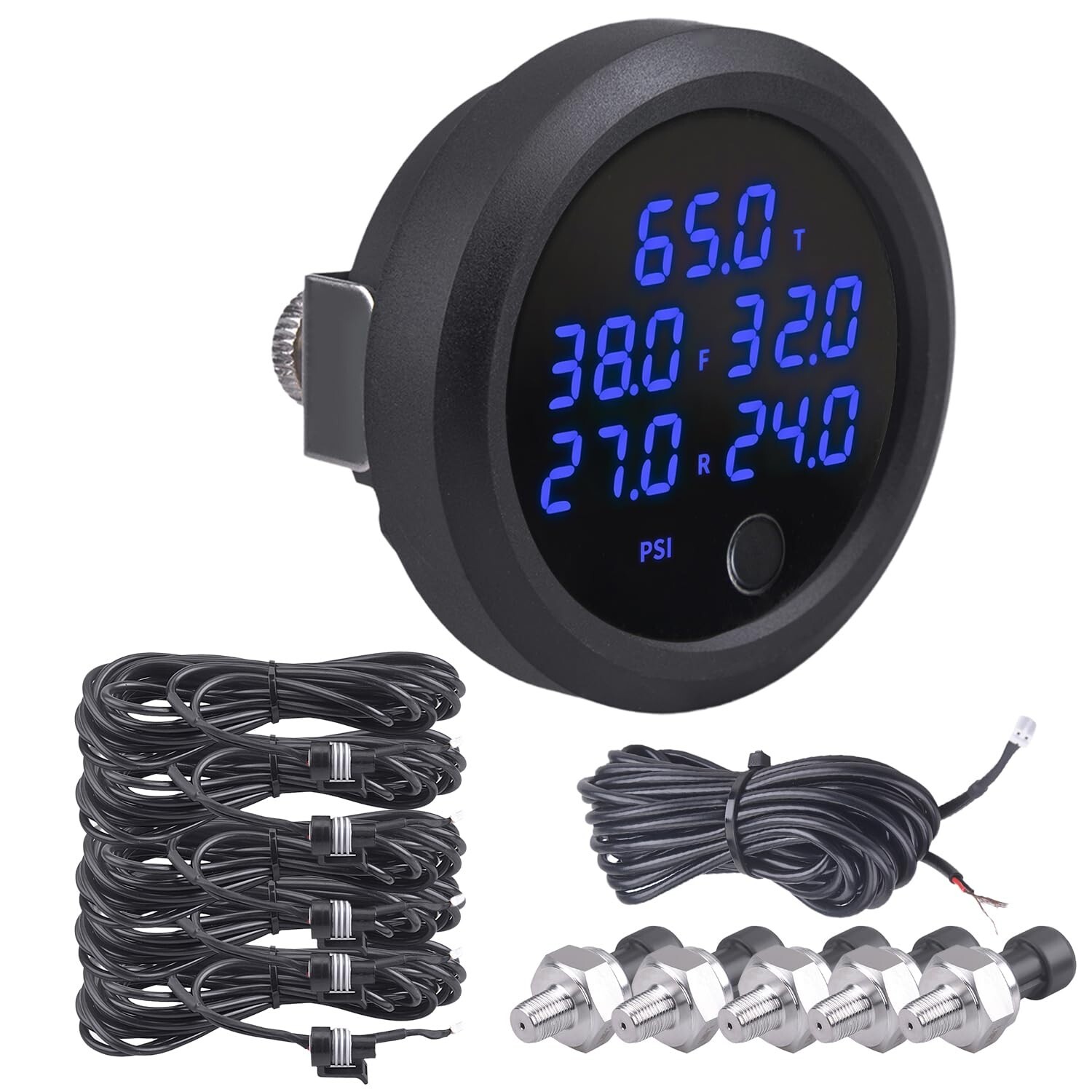 New upgrade! Five Display Air Suspension Gauge Air Ride Air Pressure Gauge