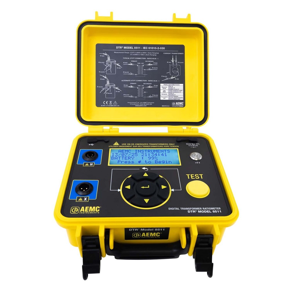 AEMC DTR 8511 Digital Transformer Ratiometer, 110V/220V