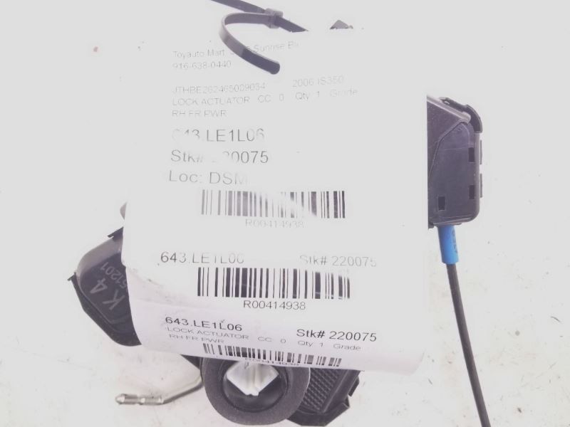 2006 LEXUS IS350 PASSENGER SIDE FRONT DOOR LOCK ACTUATOR ASSEMBLY