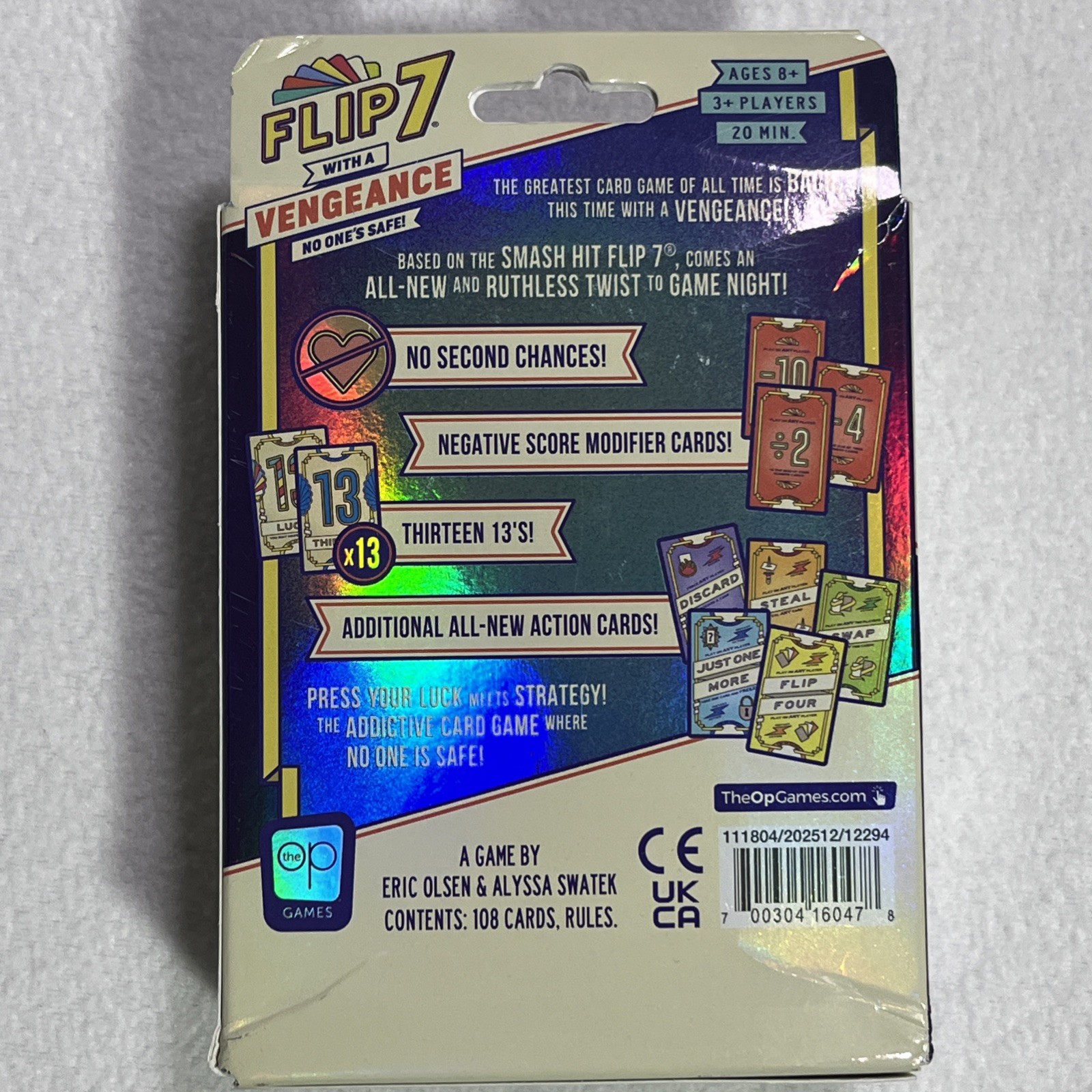 Flip 7: With a Vengeance Strategy Card Game 3+ Players Ages 8+ NEW The OP Games