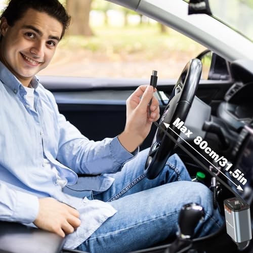 Bluetooth 5.3 FM Transmitter Car Adapter【2025 Compact】 4 in 1 Retractable Car