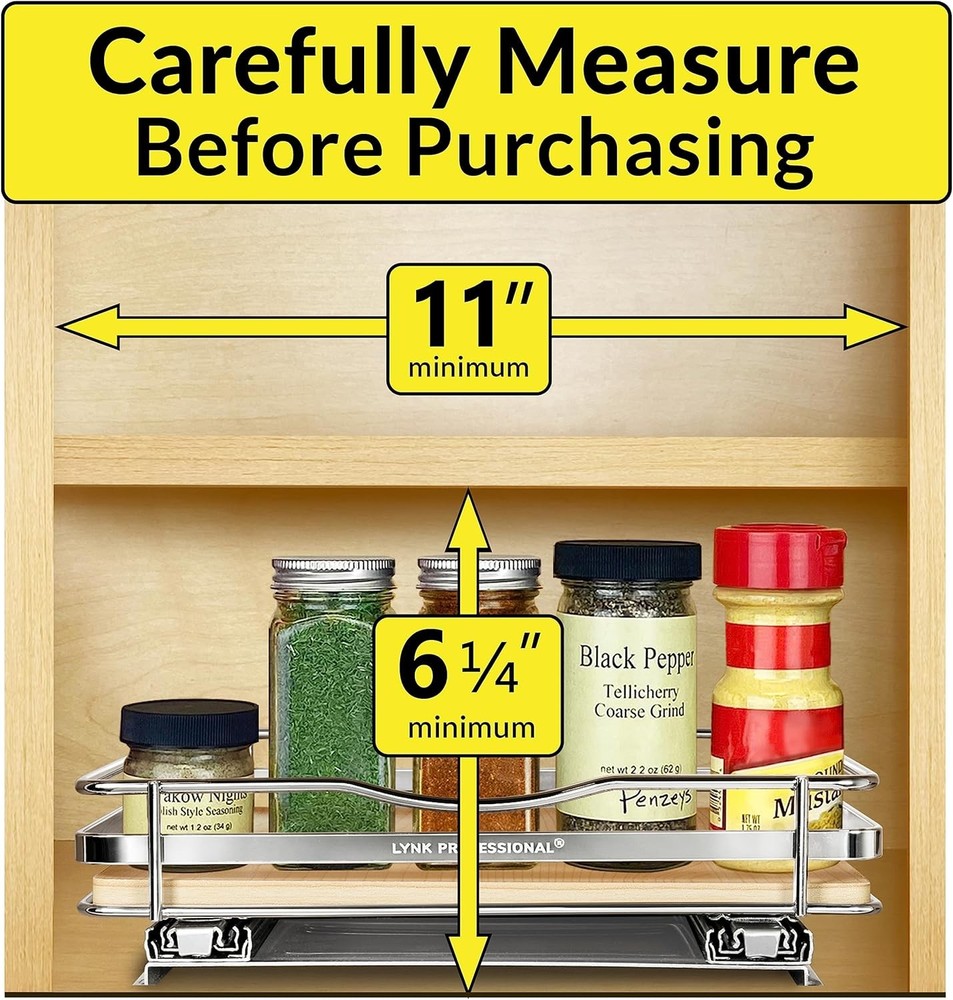 ® Élite™ Pull Out Spice Rack Organizer Inside Kitchen Cabinets 10-3/8 inch Wide