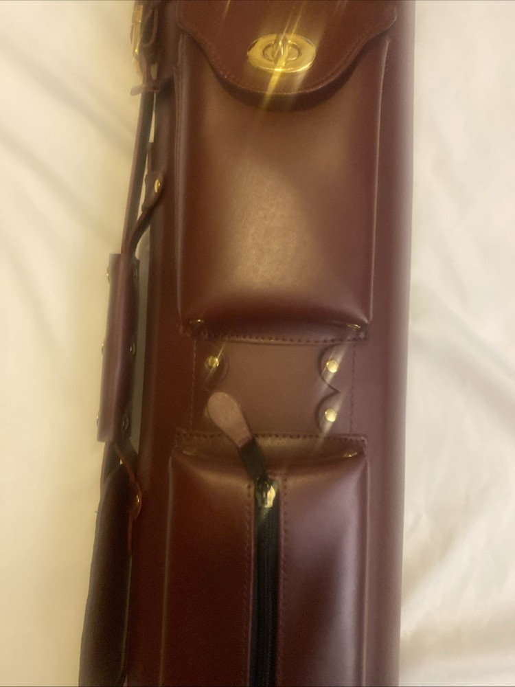 Pool Case 3x7 Inverted Leather Cowboy Case - Brown