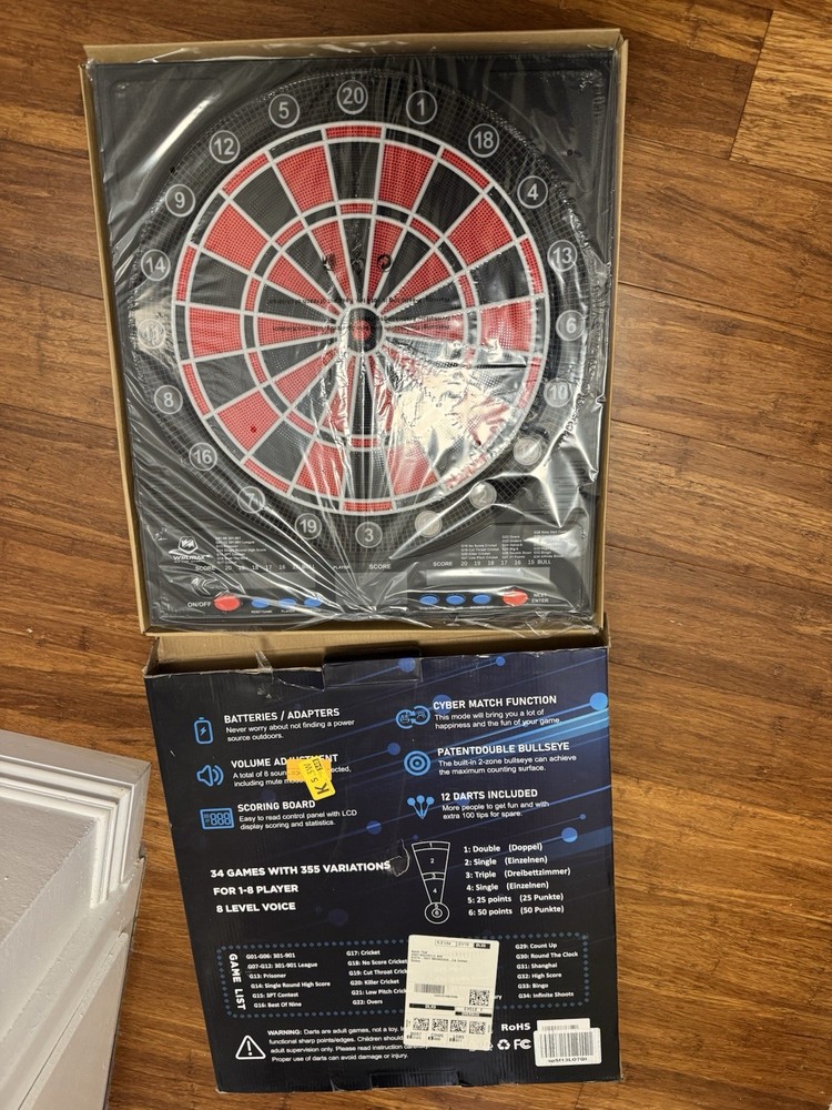Win.Max Electronic Dart Board with 3 Big Size LCD Scoring Displays