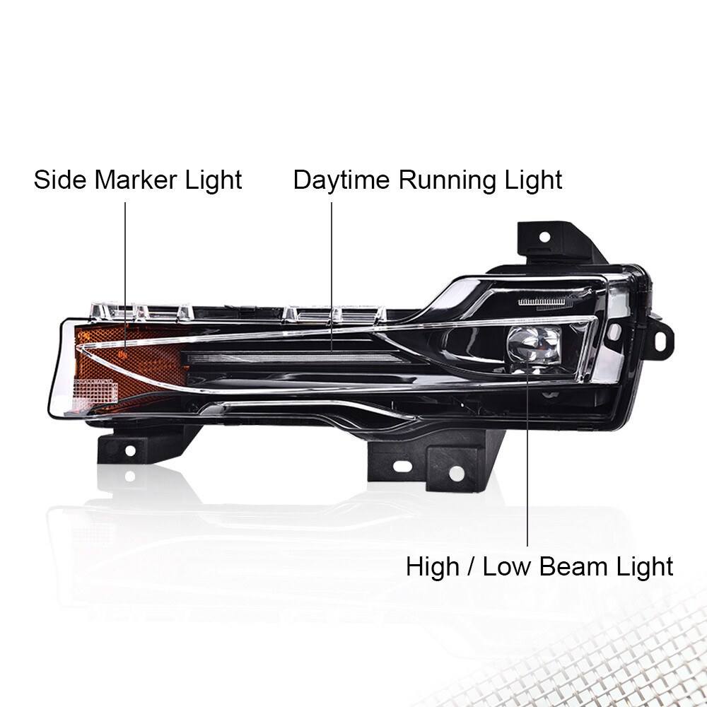 For 2017-2023 Tesla Model 3 Y Left Fog Light Lamp Amber Drl Up-level 107739100D