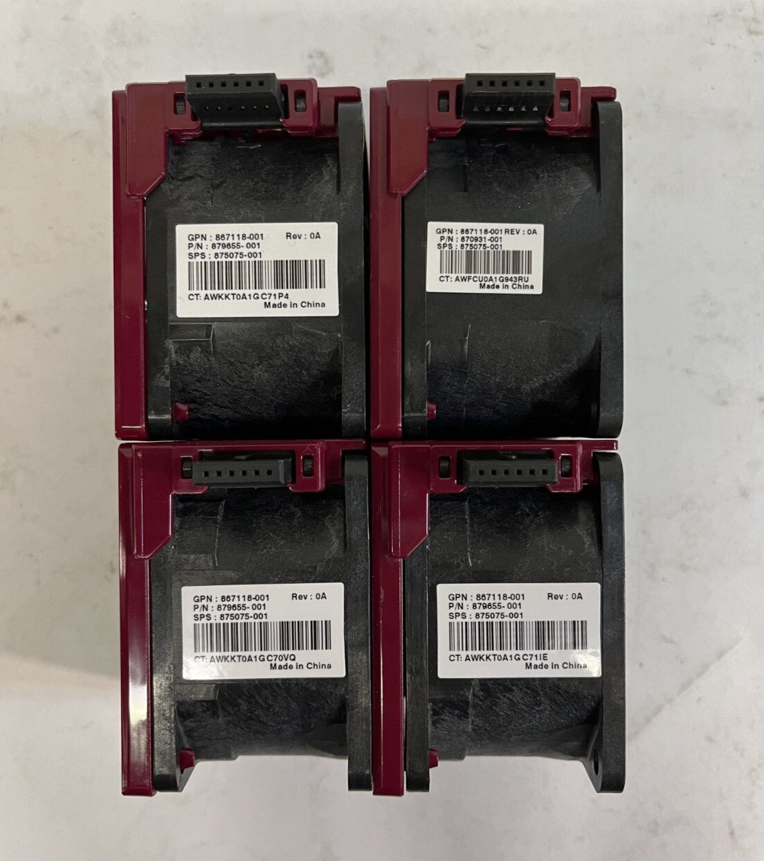 Lot of 4 Cooling Fans for HP DL380 G10 867118-001 879655-001 875075-001