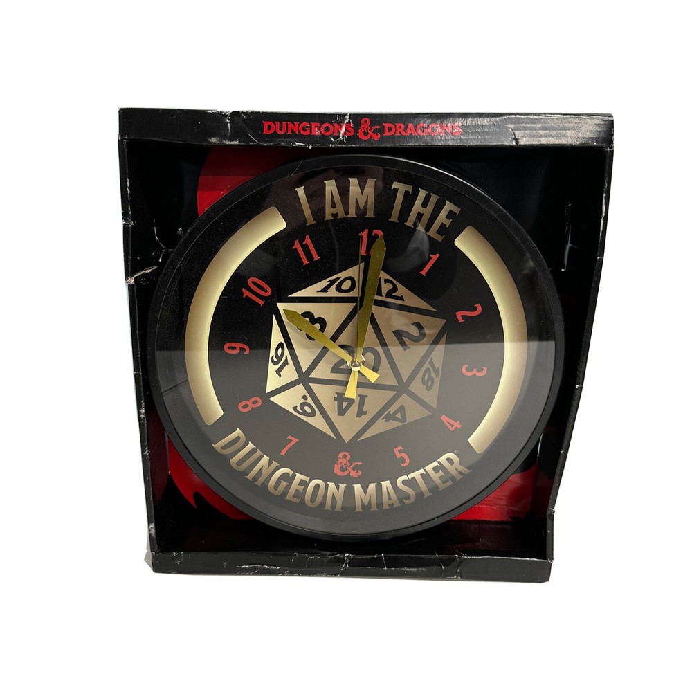 Dungeons & Dragons Dungeon Master Clock NEW Box distressed/light scratches frame