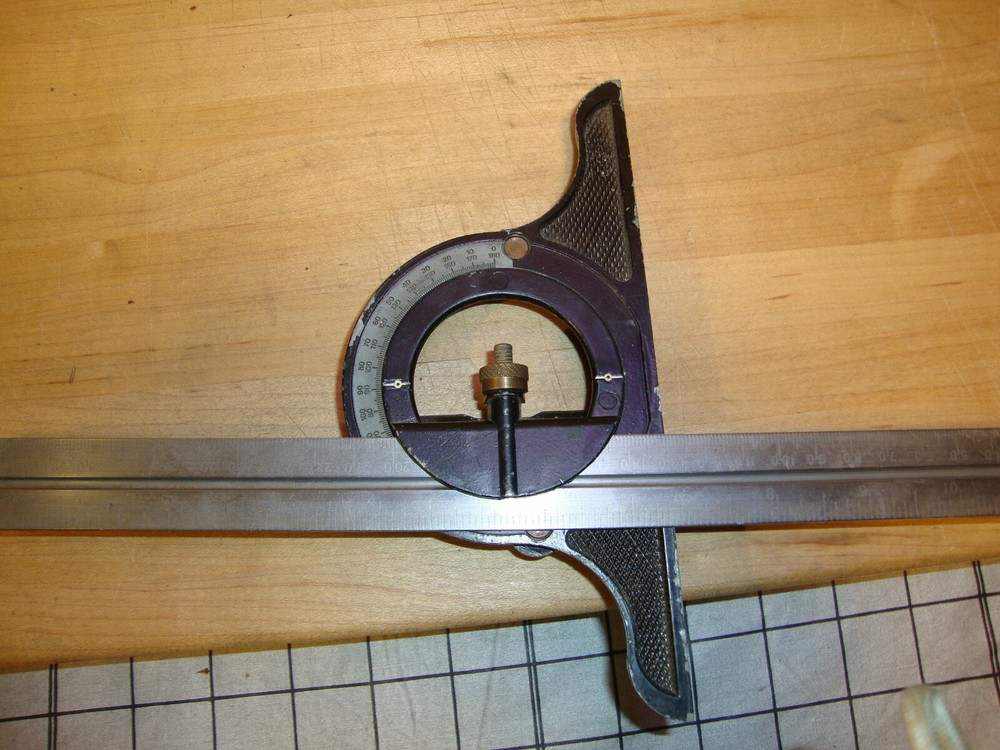 MADE IN ENGLAND VINTAGE  PROTRACTOR . LEVEL- RULE Brass Nobs