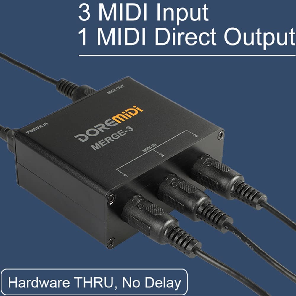 MIDI Merger-3 Input 2 Output Support USB Power MERGE-3