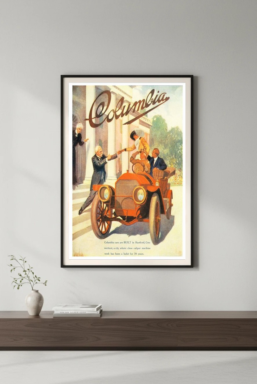 Columbia Cars Vintage Ad Poster - 24x36” - Rare Reprint 🤯💯 1905