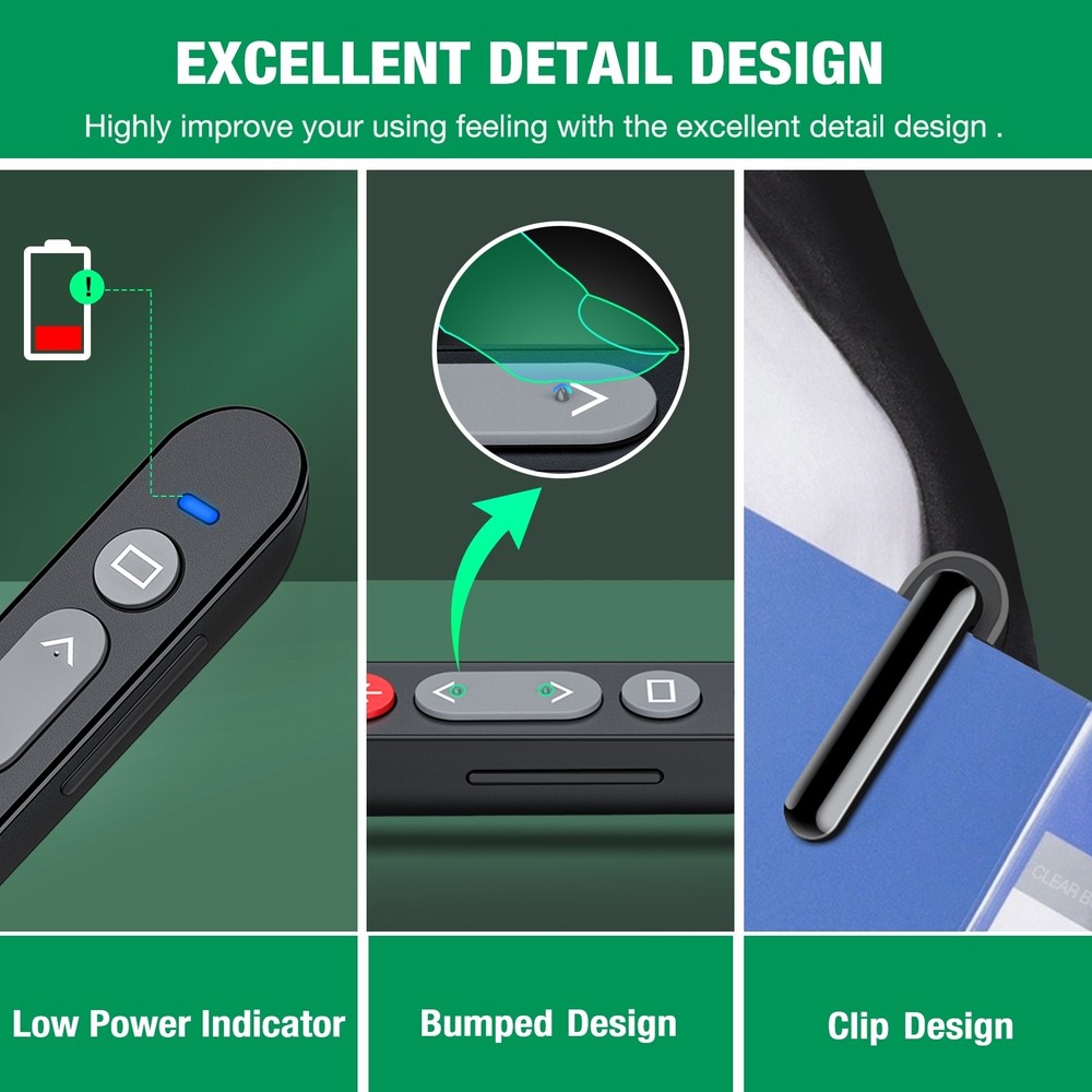 Laser Pointer for Presentations, Wireless Presenter Clicker for PowerPoint Slide
