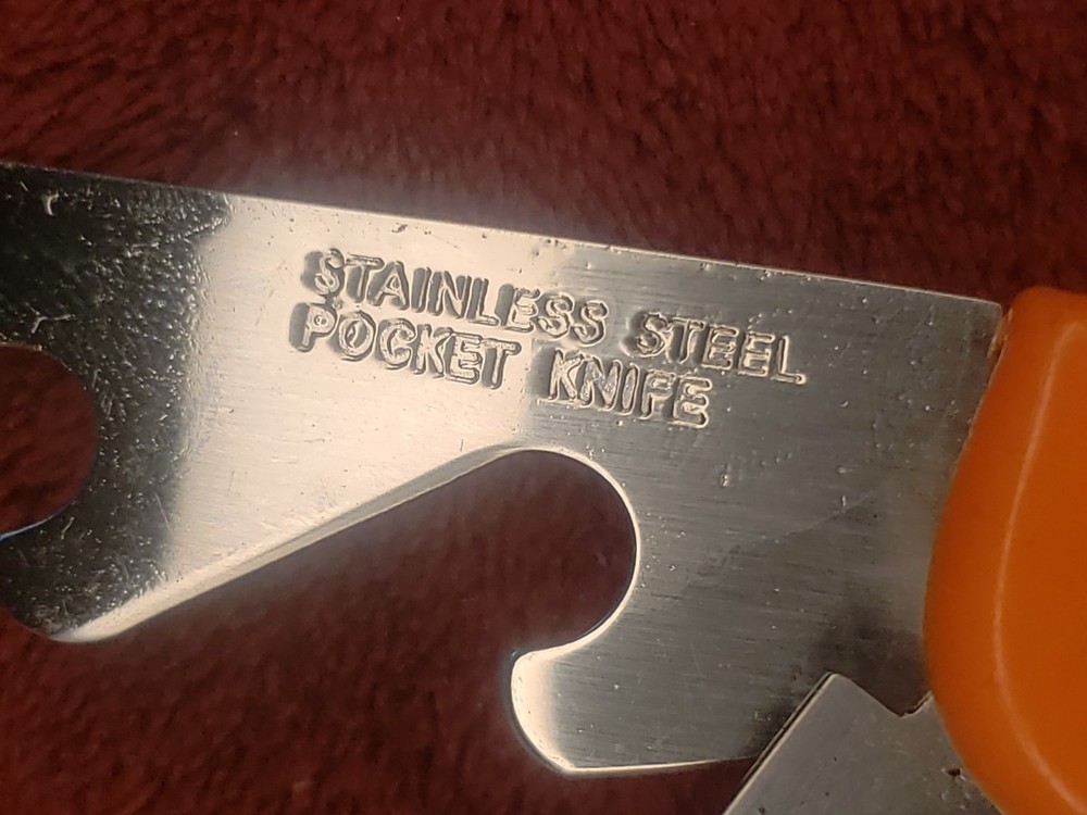 Kitchen House Young Shin Folding Pocket Knife/Multi Tool Plain Orange Plastic