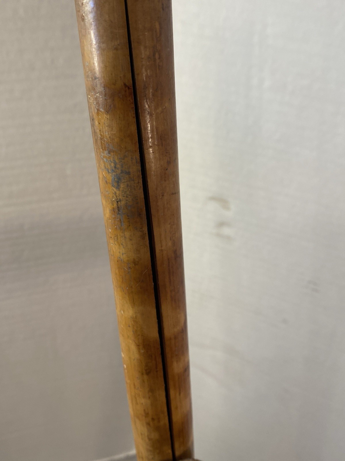 Antique 2 Tier Tiger Bamboo Side Table Victorian Aesthetic Painted Top **READ**