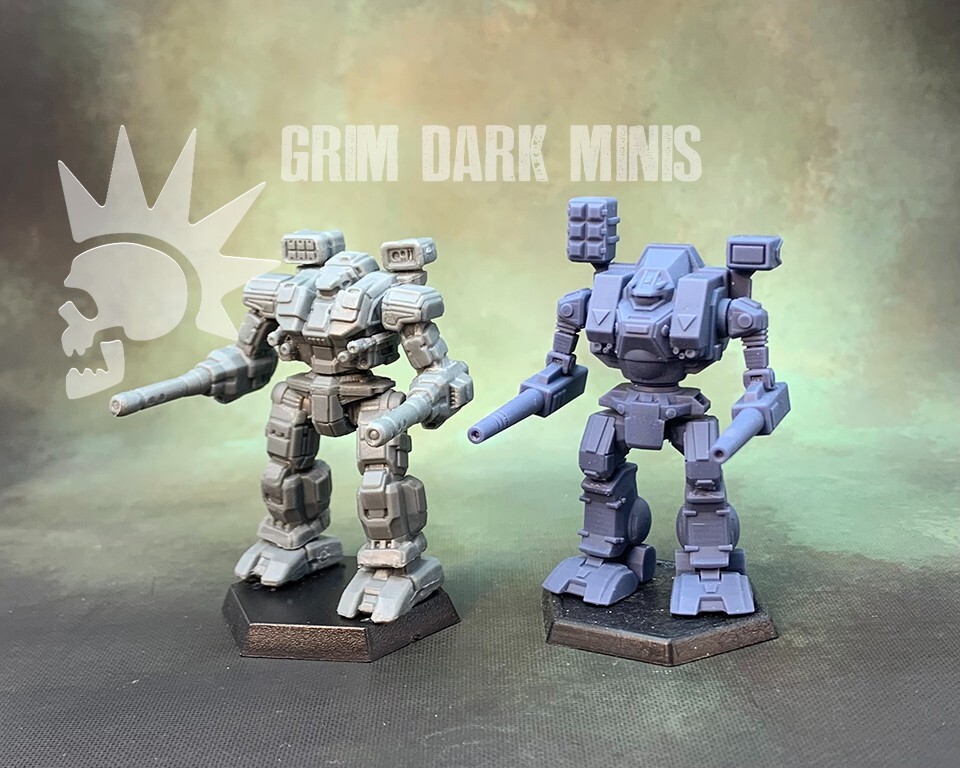 BTech Scale - Warhammer w Open Launchers proxy mech (retro style)