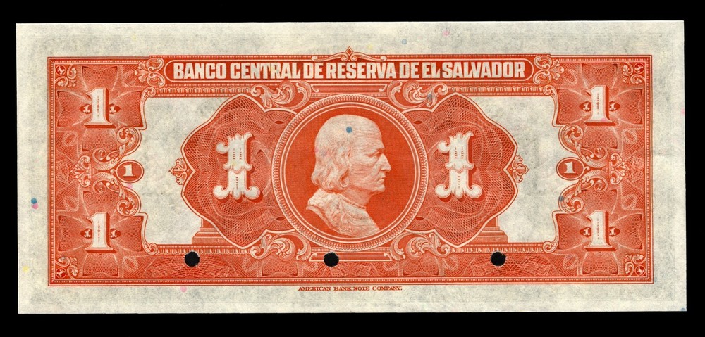 El Salvador P75v3 Specimen Banknote