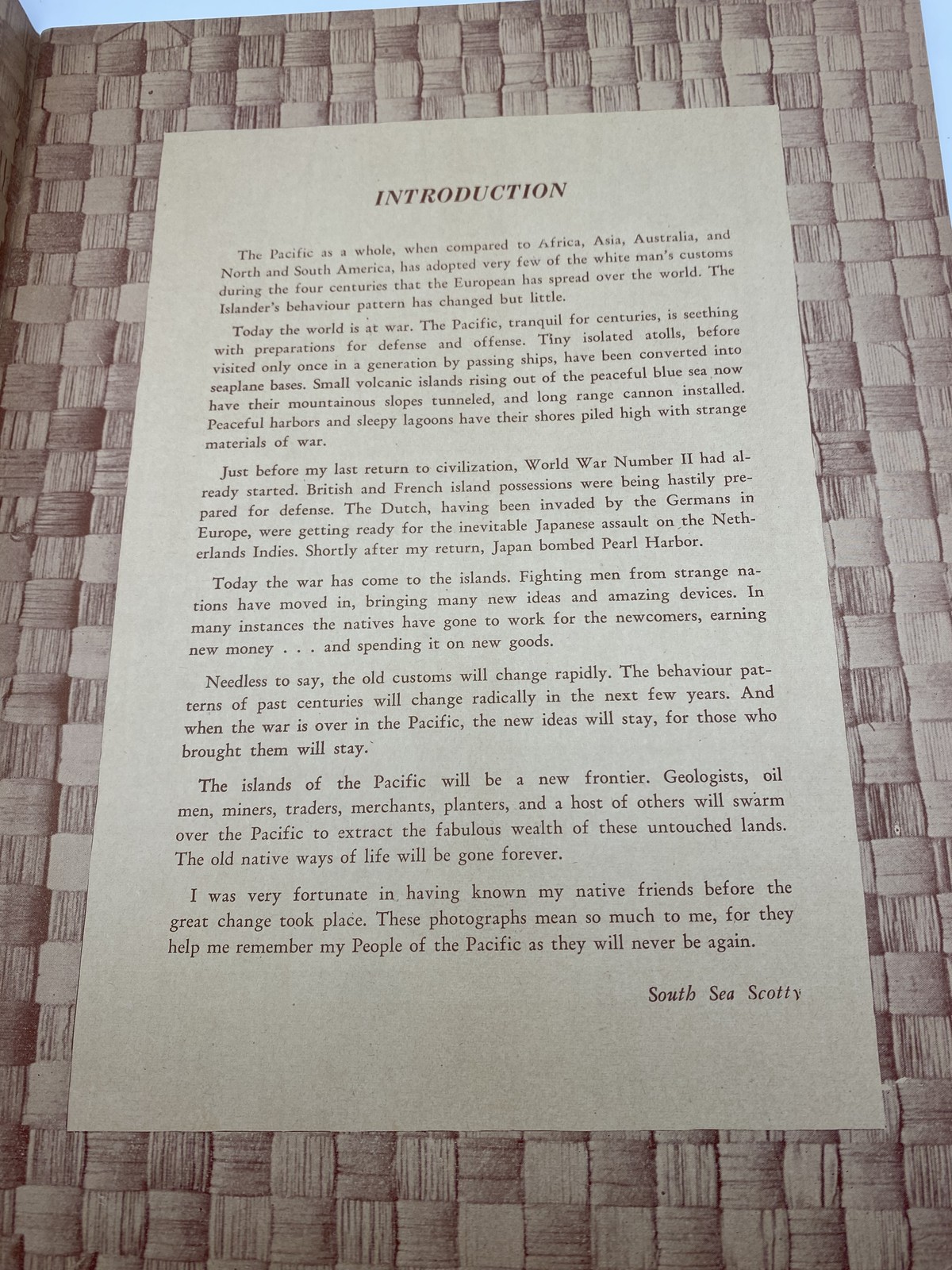 1943 People of the Pacific Book South Sea Scotty WWII Era Ethnographic