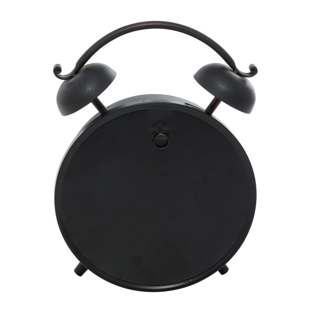 Black Metal Decorative Clock with Bell Style Top