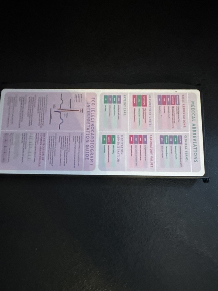 Medical Clipboard Foldable, Black W/Cheat Sheets. New Open Box READ DESCRIPTION