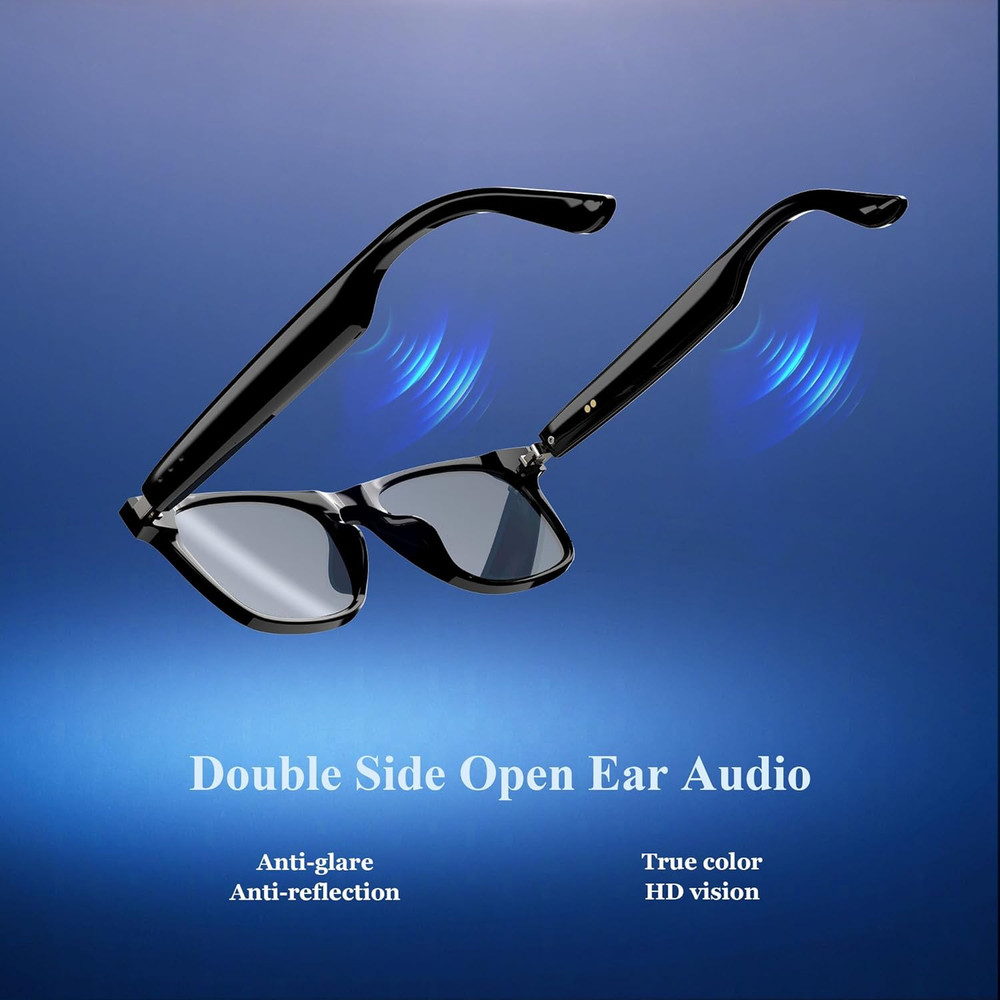 Smart Glasses, Polarized Bluetooth Sunglasses with Speaker, Voice Control, UV Pr