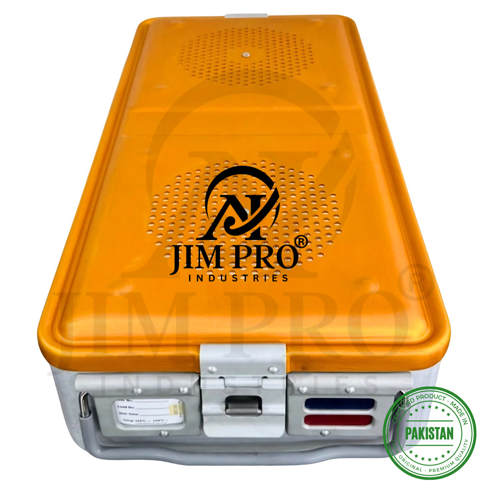 Aluminium Sterilization Container, Bottom & Lid Perforated with 4 filter holders