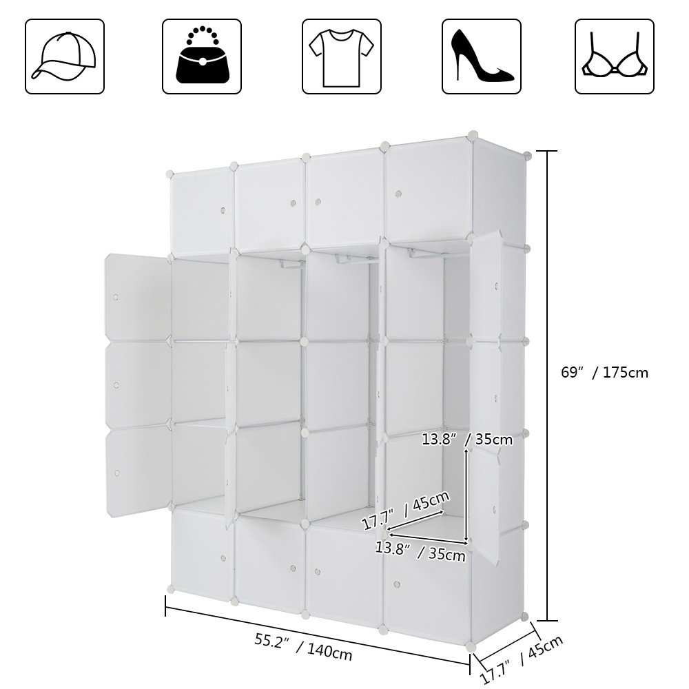 20 Cube Organizer Stackable Plastic Cube Storage Shelves Design