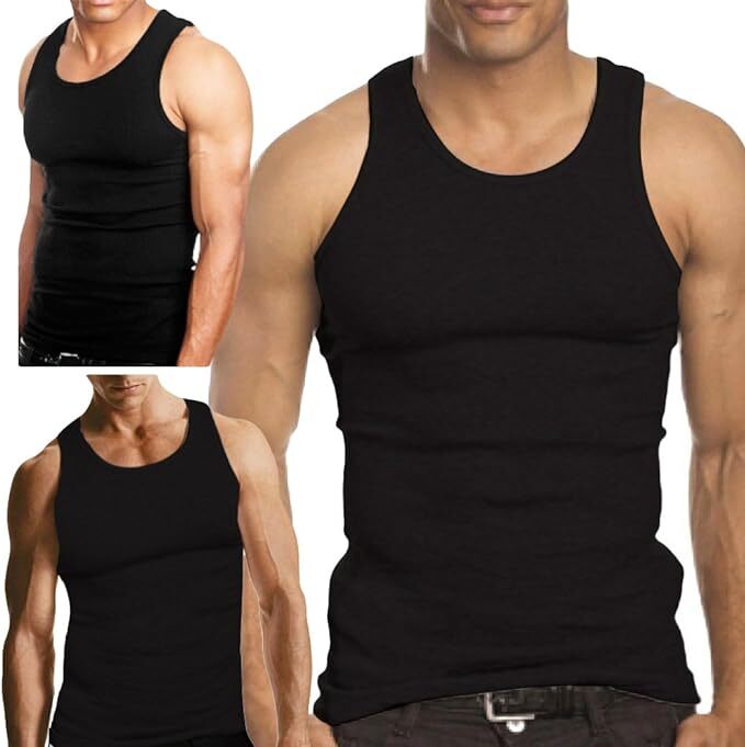 6-12 Pack Men's Tank Top 100% Cotton A-Shirt Wife Beater Undershirts Size S-4XL