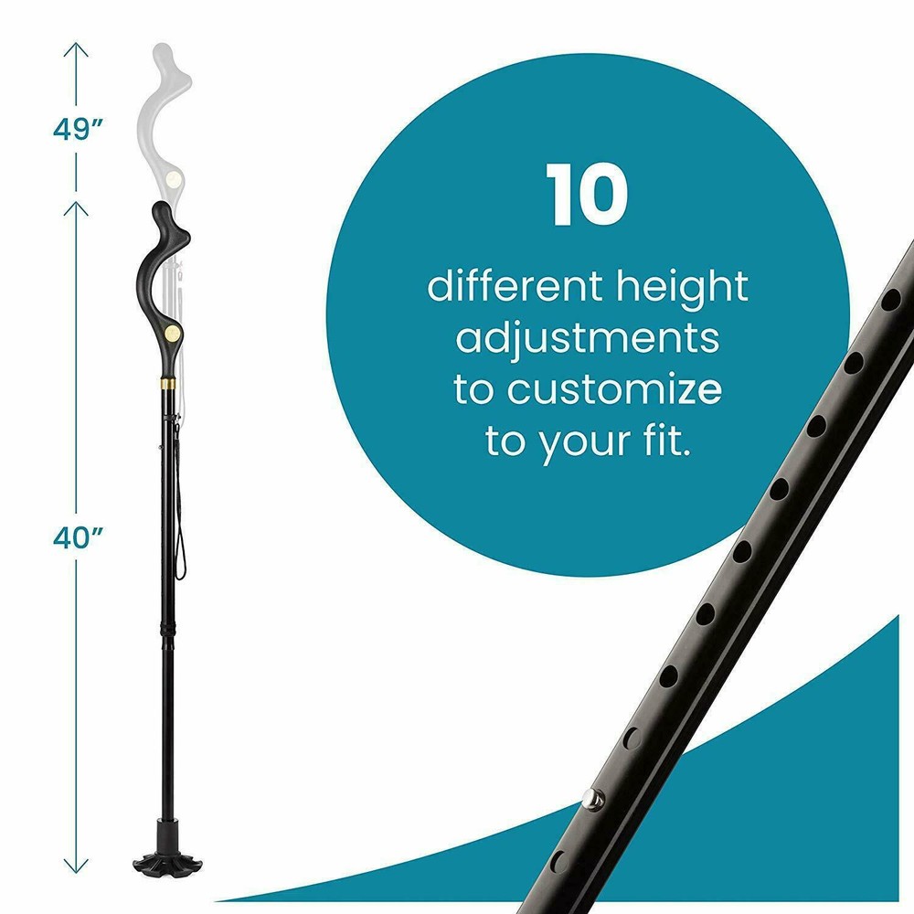 Good Posture Adjustable Walking Cane Stick Lightweight Folding Mobility Aid US