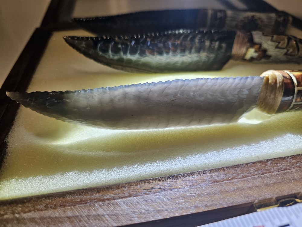 3 Piece Obsidian Knife Collection with Display Box