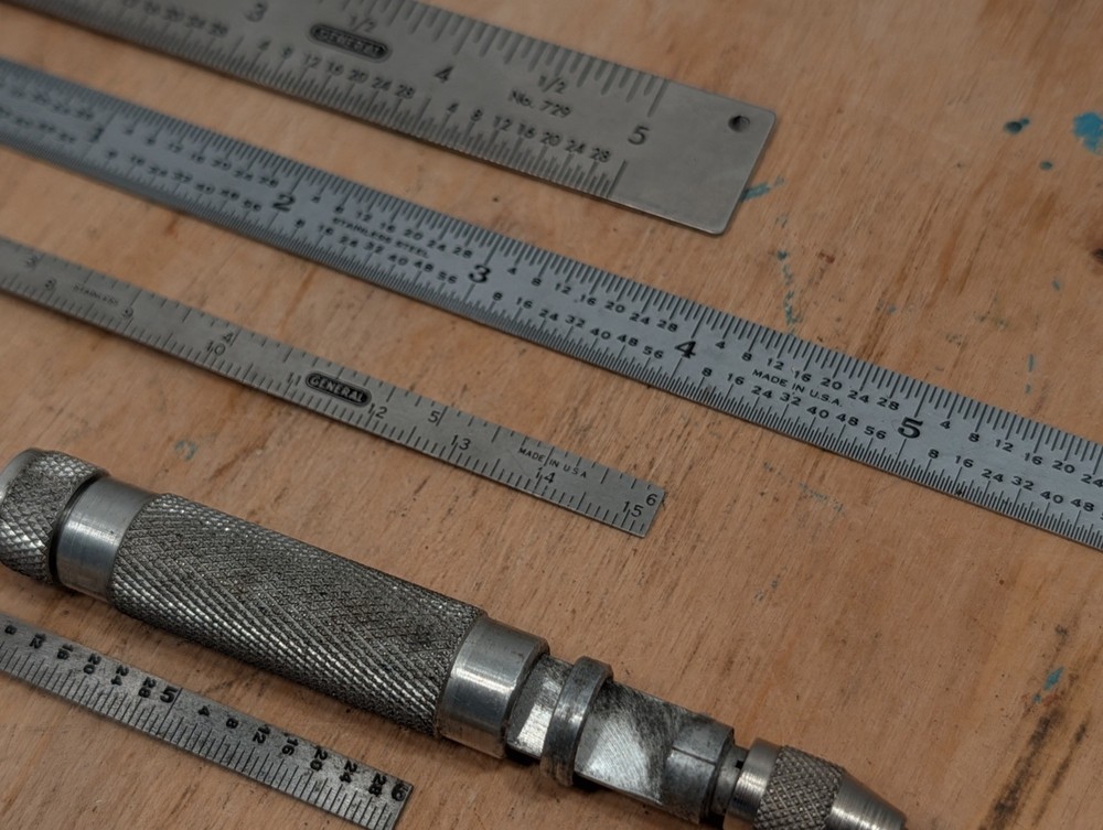 General Tools No.444 Depth Angle Gage No.16 Multi-Use Tool No.17 Protractor Rule