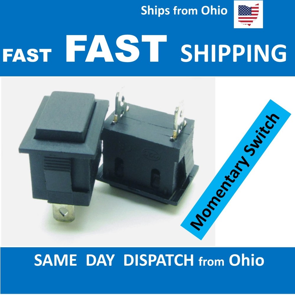 Push Button Switch Black Rectangle with beauty ring / bezel built in