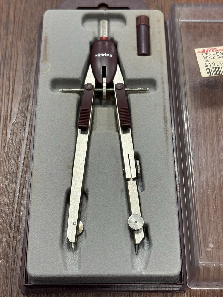 Vintage Rotring Protractor Drafting Tool With Case Made In Germany