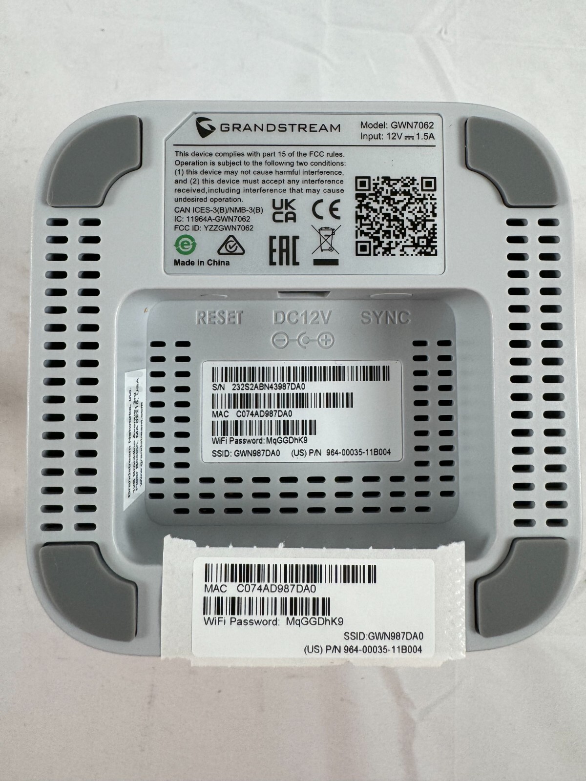 Grandstream GWN7062 - Wi-Fi 6 Dual-Band Router-Brand New