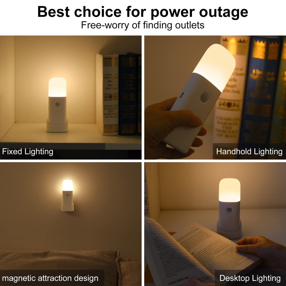 Motion Sensor Night Light 2000mAh Rechargeable Night Lights Battery Powered P...